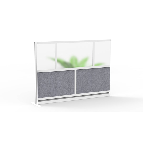 Luxor Expanse Modular Wall Room Divider System - Silver Frame - 70" x 48" Add-On Wall MW-7048-XFCG - main